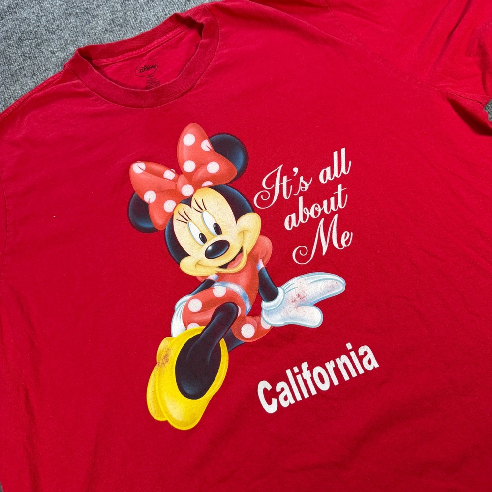 Kitsch Disney Minnie Mouse California Red Graphic T-Shirt 3X It's All About Me